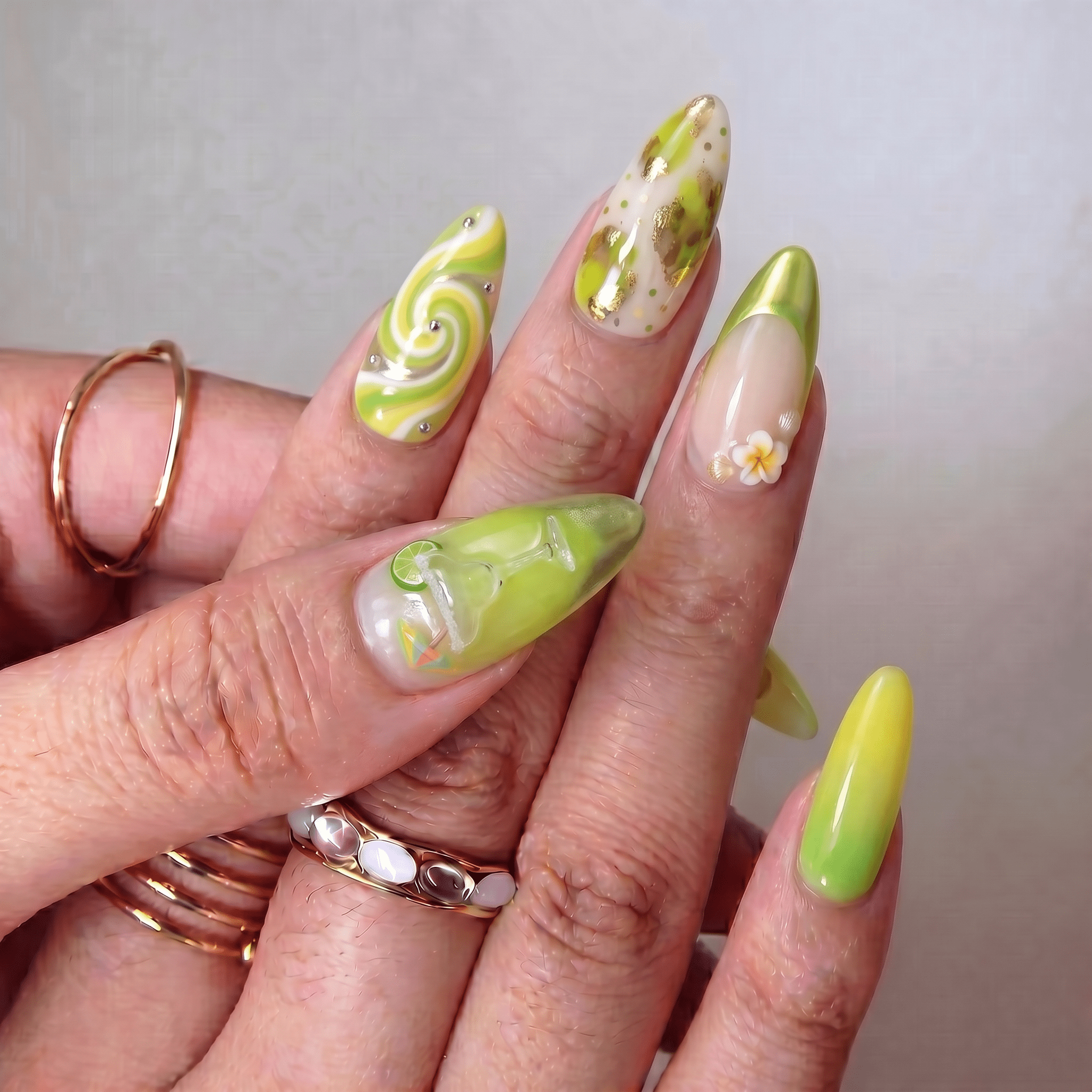 Margarita french tip nail design – handmade press-on nails by Handora
