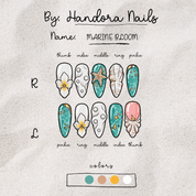 Marine Bloom press-on nails by Handora