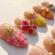 Marine Blossom press-on nails by Handora
