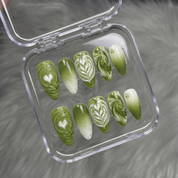 Matcha Latte press-on nails by Handora