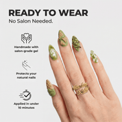 Matcha Swirl kawaii nail design – handmade press-on nails by Handora