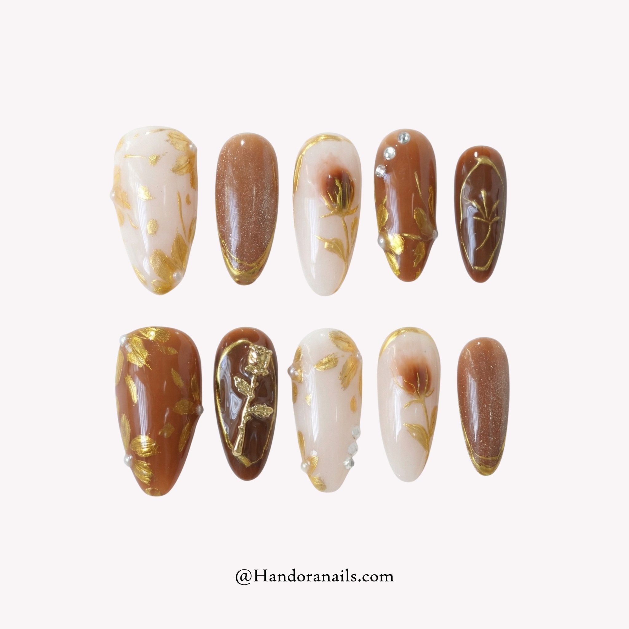 Meadow Flutter 3d press-on nails by Handora