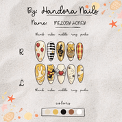 Melody Honey press-on nails – design close-up by Handora
