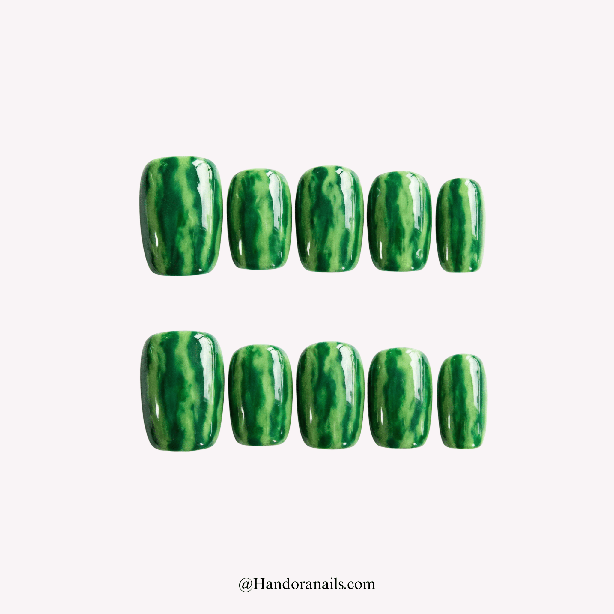 Melon Splash press-on nails by Handora