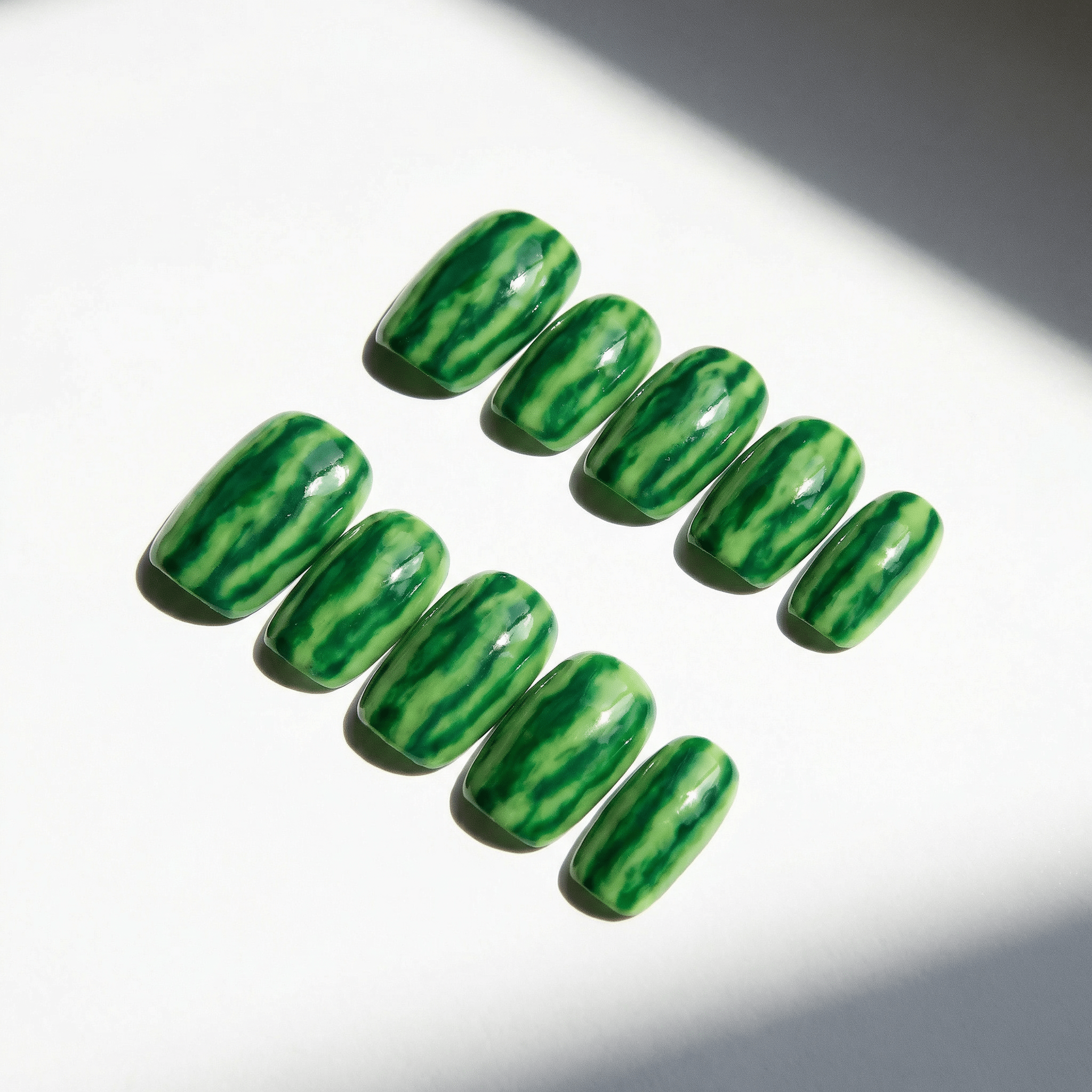 Melon Splash salon-quality handmade press-on nails by Handora