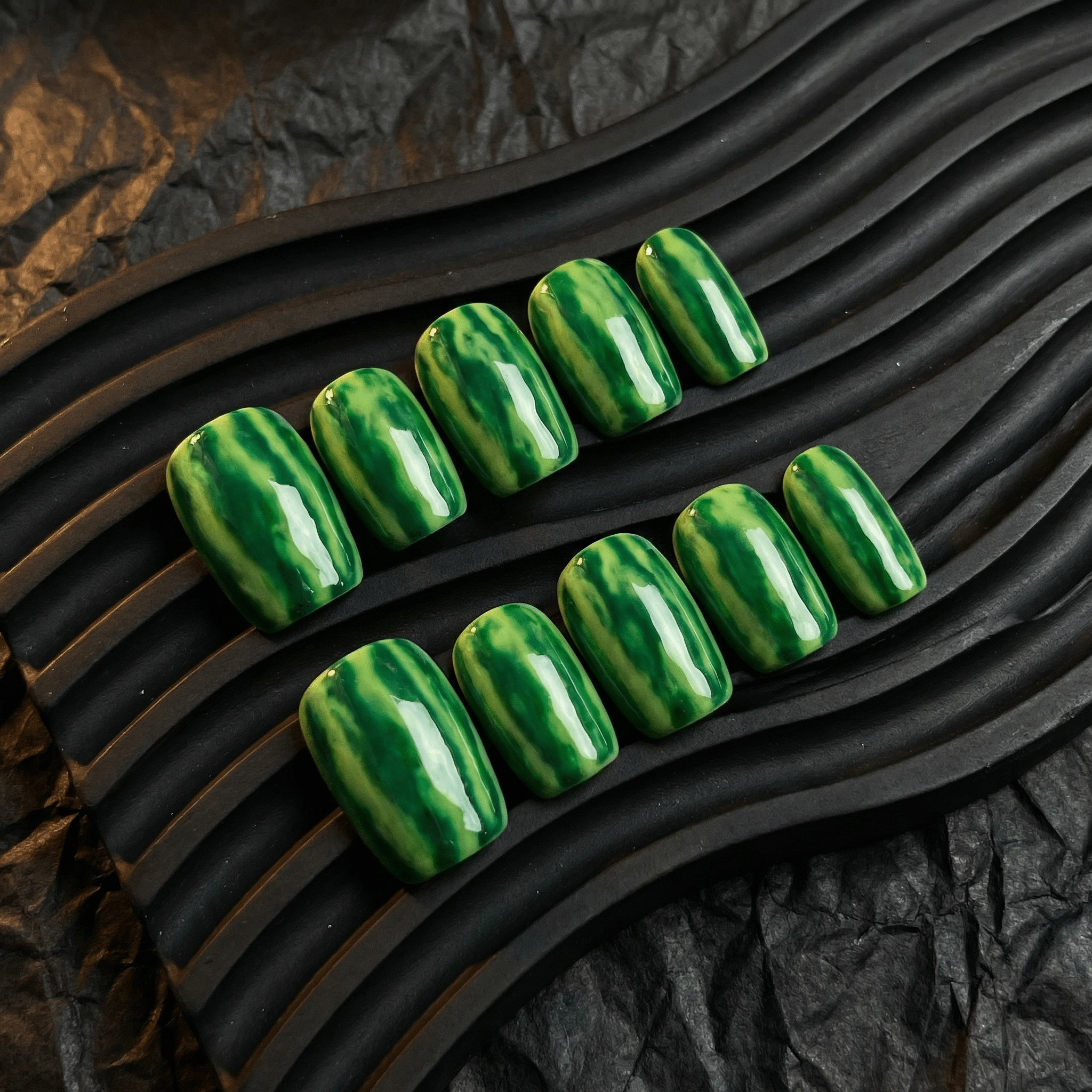 Melon Splash press-on nails by Handora