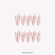 Melting Snow Christmas press-on nails - white background with Handora Nails watermark