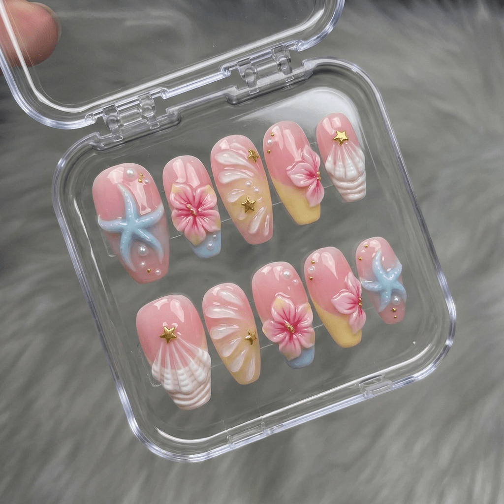 Mermaid Core - Handora Nails - flower nailssaleSummer Nails