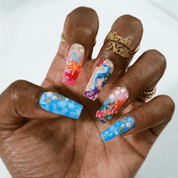 Mermaid Cove 3d nail design – handmade press-on nails by Handora