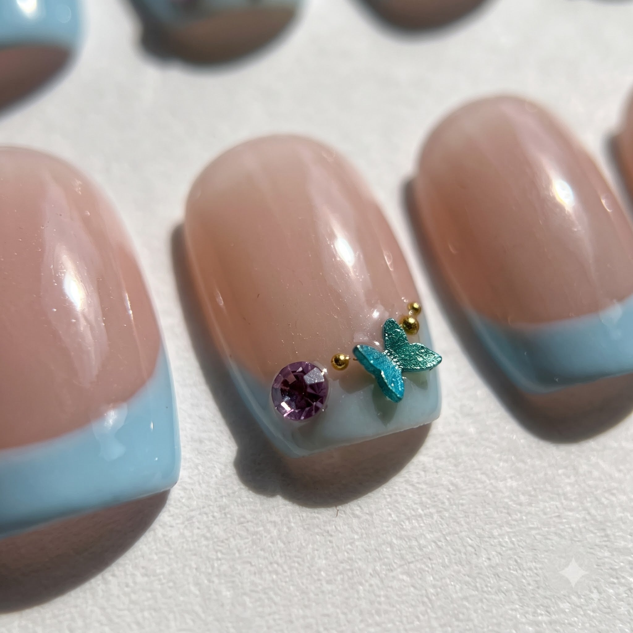 Mermaid Holiday Christmas press-on nails - design view 8 by Handora Nails