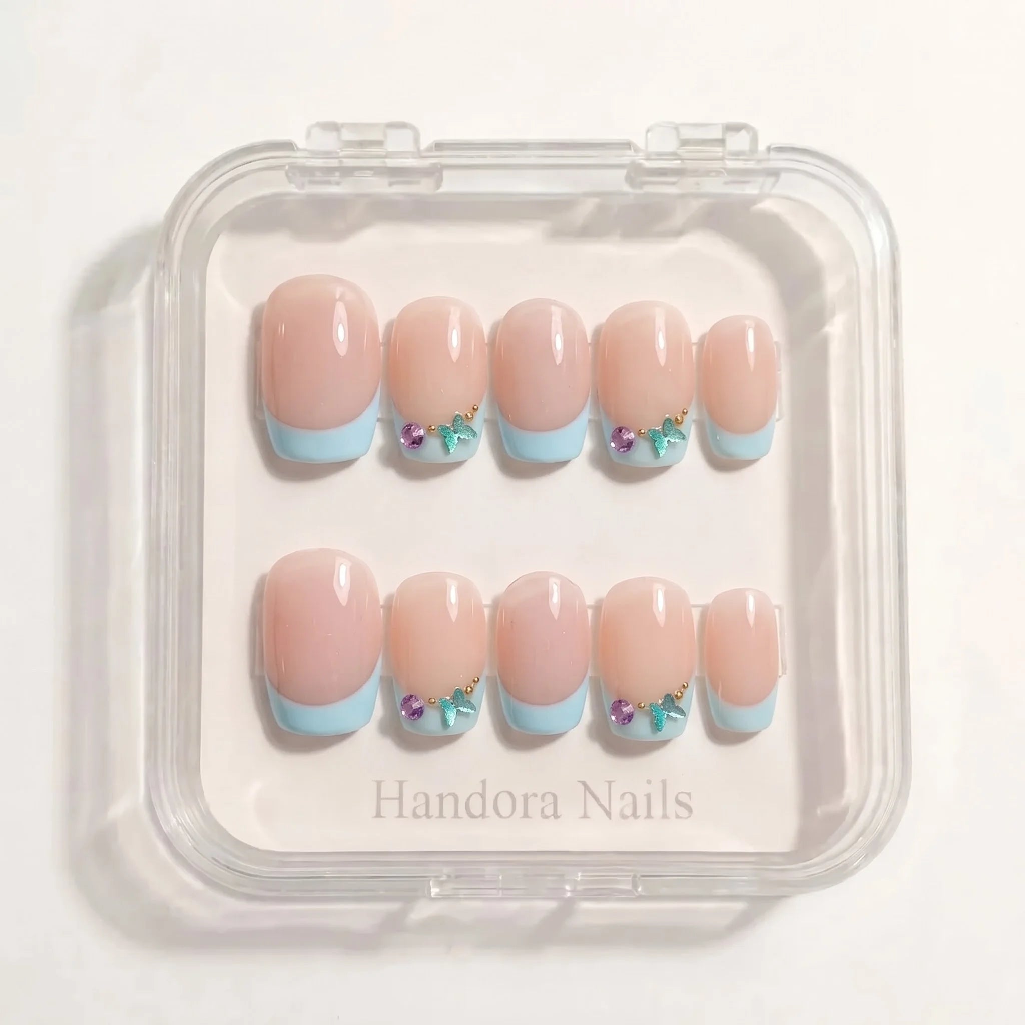 Mermaid Holiday Christmas press-on nails - design view 9 by Handora Nails