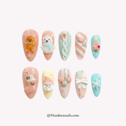 Merry Pastel christmas press-on nails by Handora
