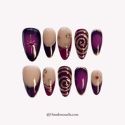 Midnight Charm black gothic press-on nails by Handora