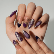 Midnight Charm gothic nail design – handmade press-on nails by Handora