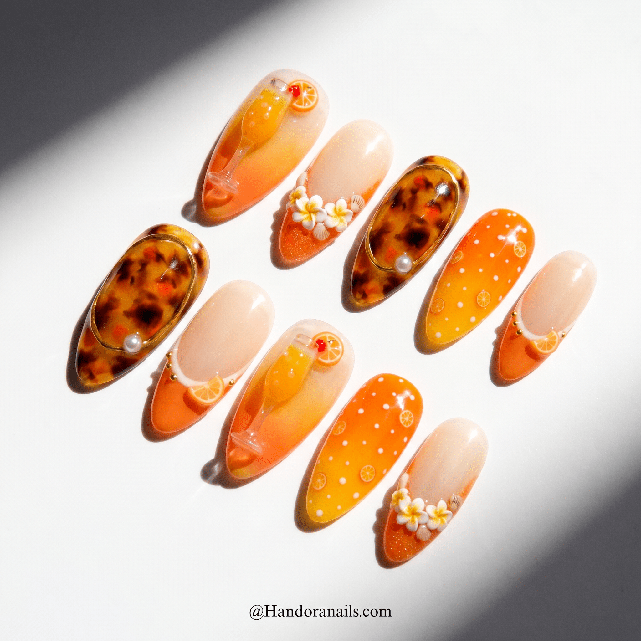 Mimosa full press-on nail set – sizes XS–L by Handora