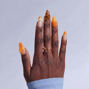 Mimosa french tip nail design – handmade press-on nails by Handora