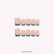 Mistletoe Kiss Christmas press-on nails - white background by Handora Nails
