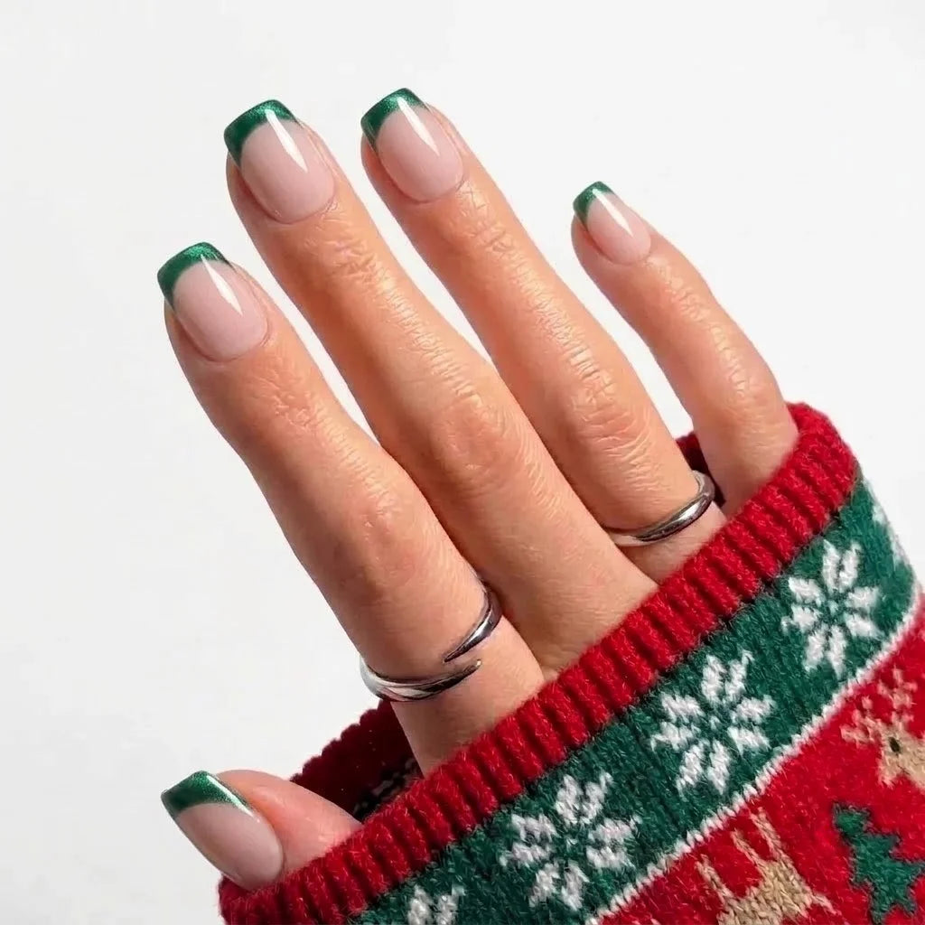 Mistletoe Kiss Christmas press-on nails - design view 7 by Handora Nails