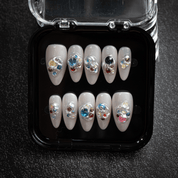 Molten Jewels crystal nail design – handmade press-on nails by Handora