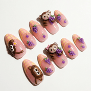 Monkey Grape press-on nails – design close-up by Handora
