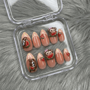 Monkey Melon press-on nails – design close-up by Handora