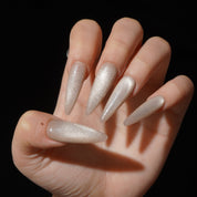 Moonlight cat eye nail design – handmade press-on nails by Handora