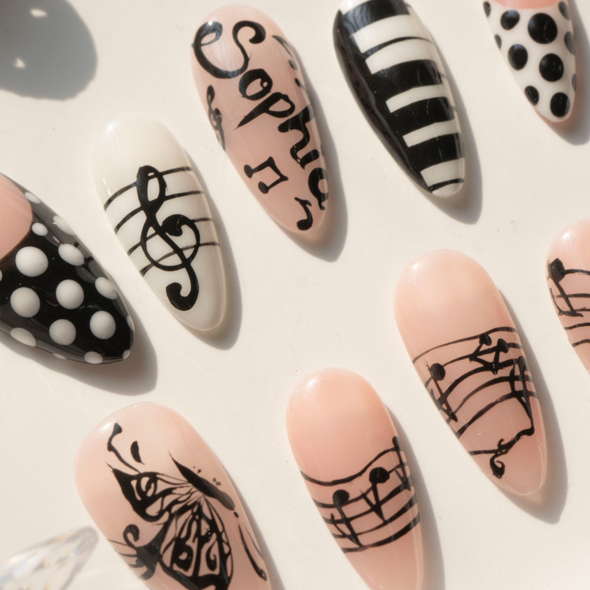 Music Muse press-on nails by Handora