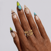 Mystic Aura crystal nail design – handmade press-on nails by Handora