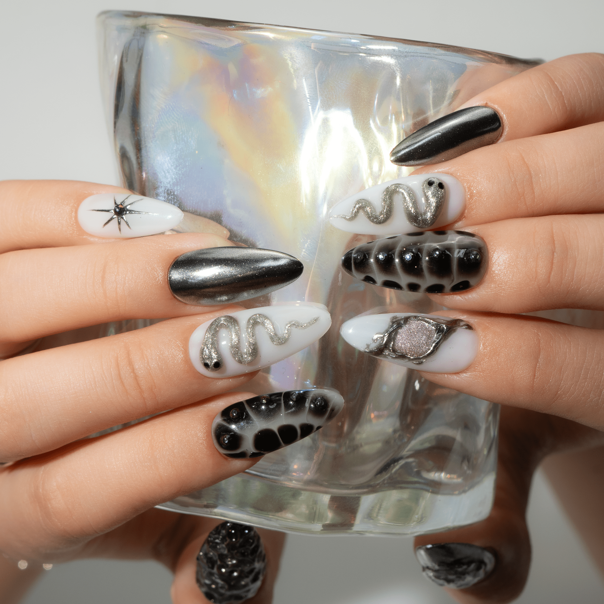 Mystic Fang halloween nail design – handmade press-on nails by Handora