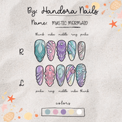 Mystic Mermaid green press-on nails by Handora