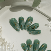 Mystic Sage Celestial press-on nails – hand-painted reusable gel set by Handora