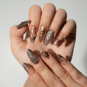 Mystic Shine autumn nail design – handmade press-on nails by Handora