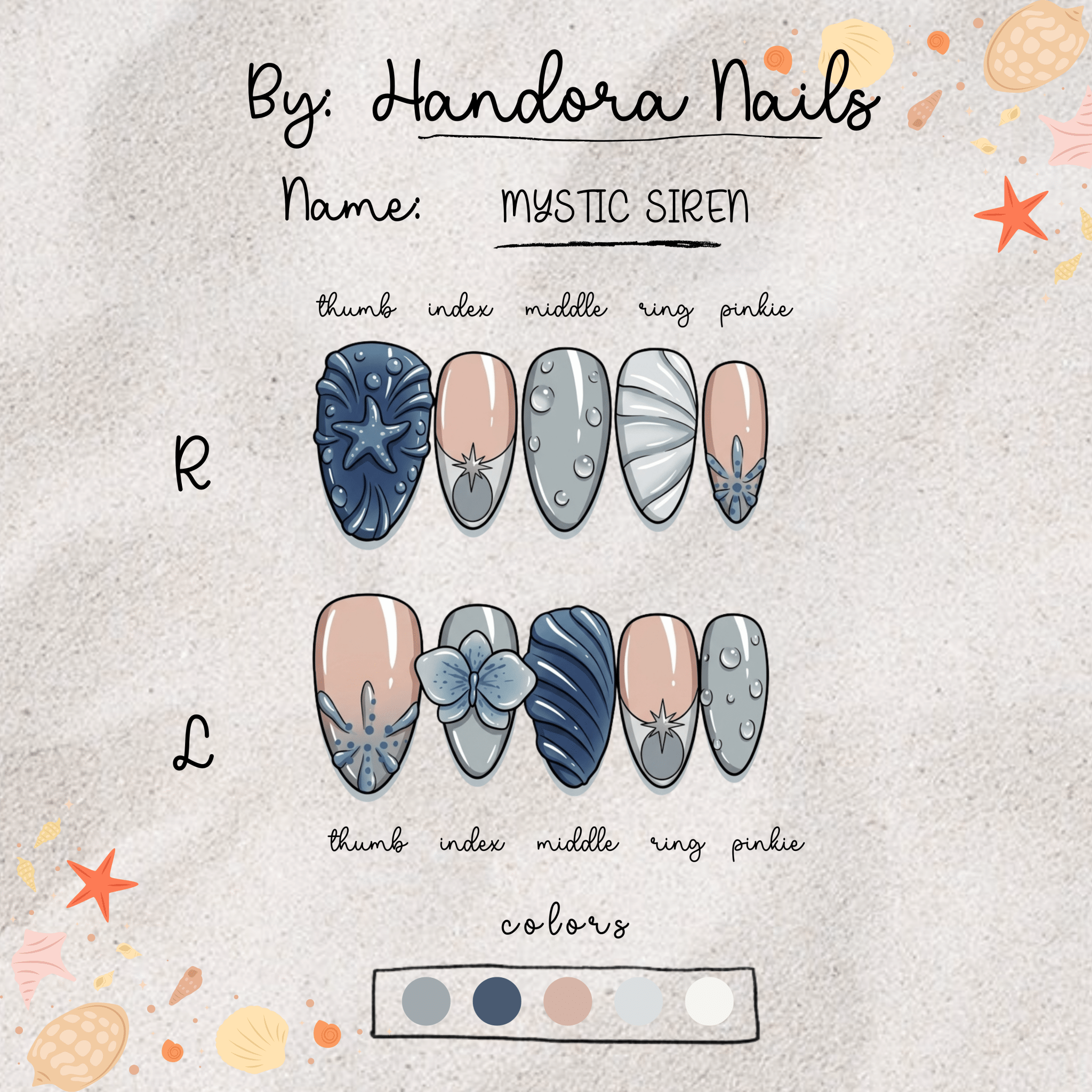 Mystic Siren green press-on nails by Handora