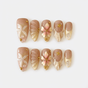 Nacreous Bloom press-on nails by Handora