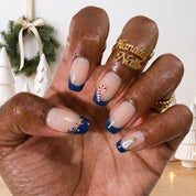 Navy Lights Christmas press-on nails - design view 5 by Handora Nails