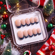 Navy Lights Christmas press-on nails - design view 9 by Handora Nails