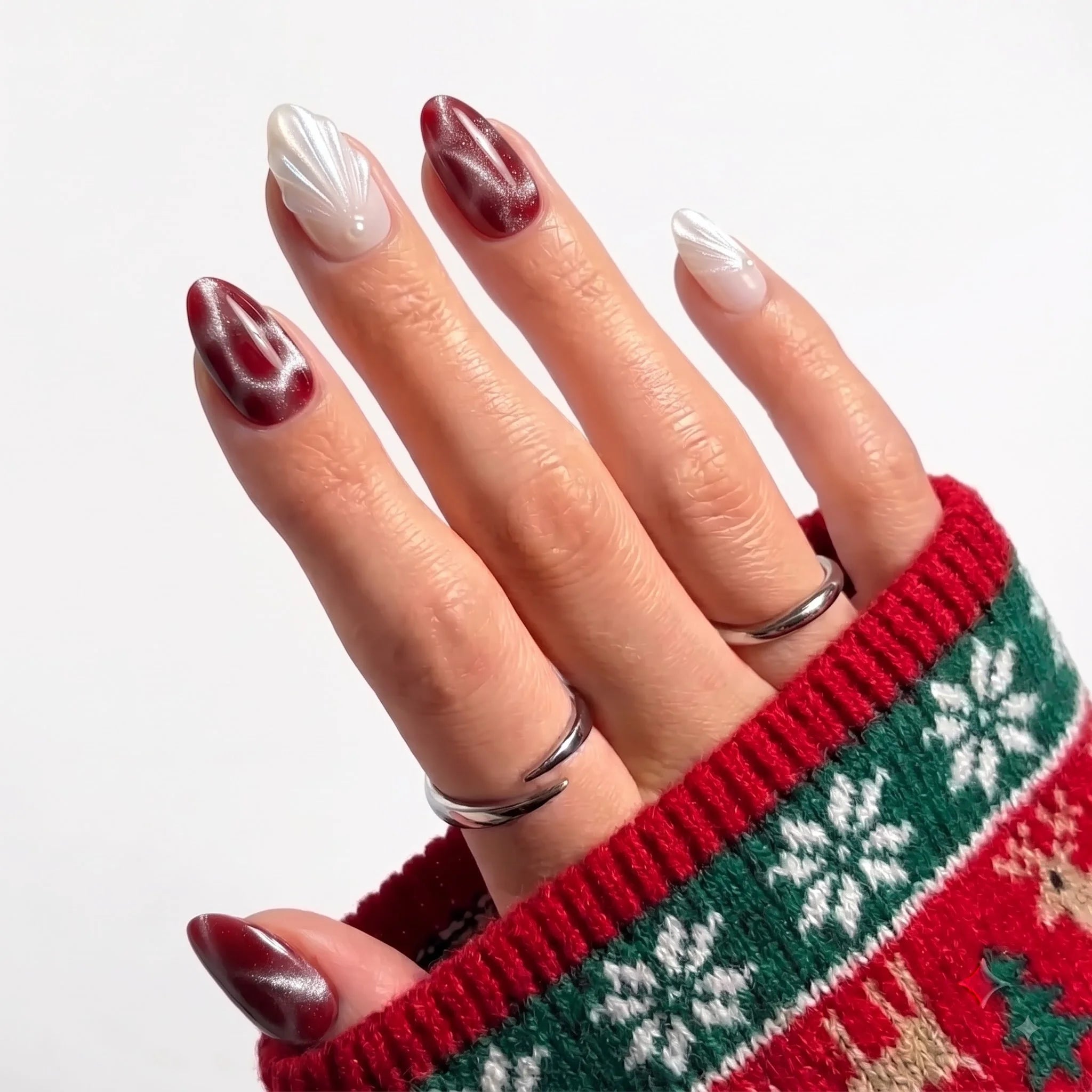 Noel Serenade Christmas press-on nails - design view 6 by Handora Nails
