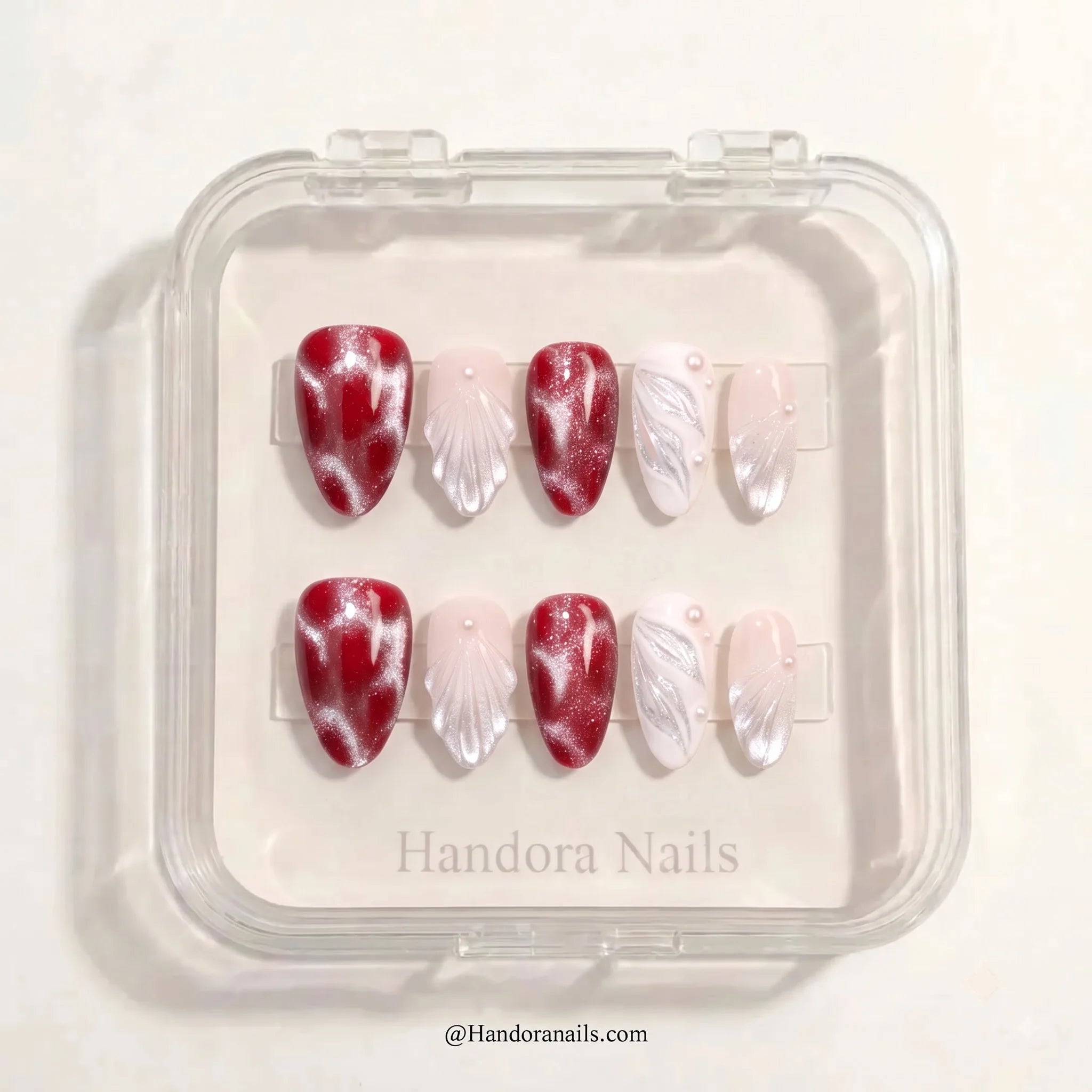 Noel Serenade Christmas press-on nails - design view 7 by Handora Nails