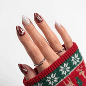 Noel Serenade Christmas press-on nails - moving hand by Handora Nails