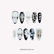 Noir Divine gothic press-on nails by Handora