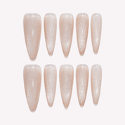 Nudeglow nude cat eye press-on nails by Handora