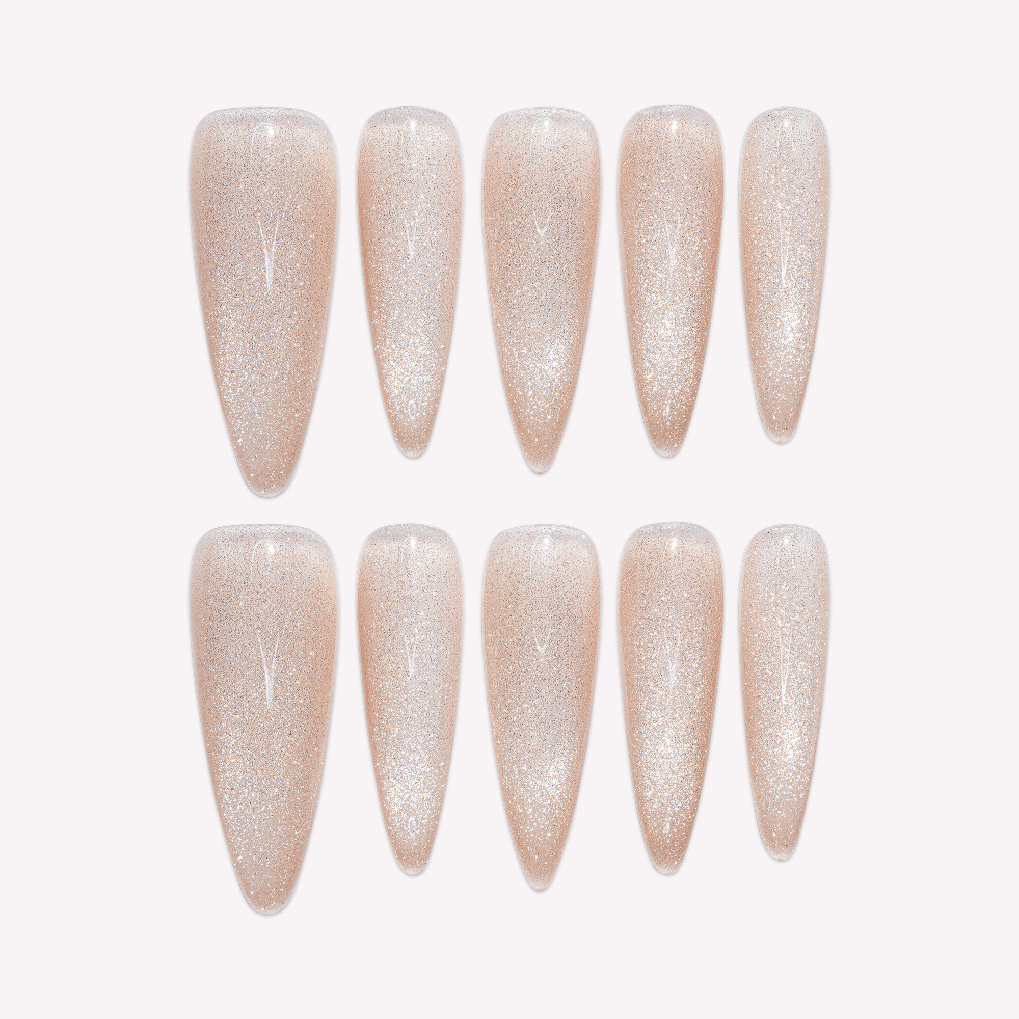 Nudeglow nude cat eye press-on nails by Handora
