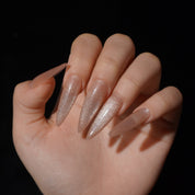 Nudeglow cat eye nail design – handmade press-on nails by Handora