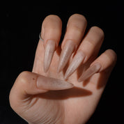 Nudeveil cat eye nail design – handmade press-on nails by Handora