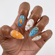 Ocean Charm 3d nail design – handmade press-on nails by Handora