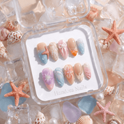 Ocean Fantasy press-on nails – hand-painted reusable gel set by Handora