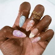 Ocean Fantasy press-on nails – design close-up by Handora