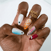 Ocean Fishes nail design – handmade press-on nails by Handora