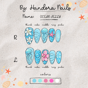 Ocean Jelly full press-on nail set – sizes XS–L by Handora