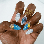 Ocean Paradise press-on nails – design close-up by Handora